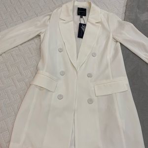 SOLD White Dynamite Blazer Coat
